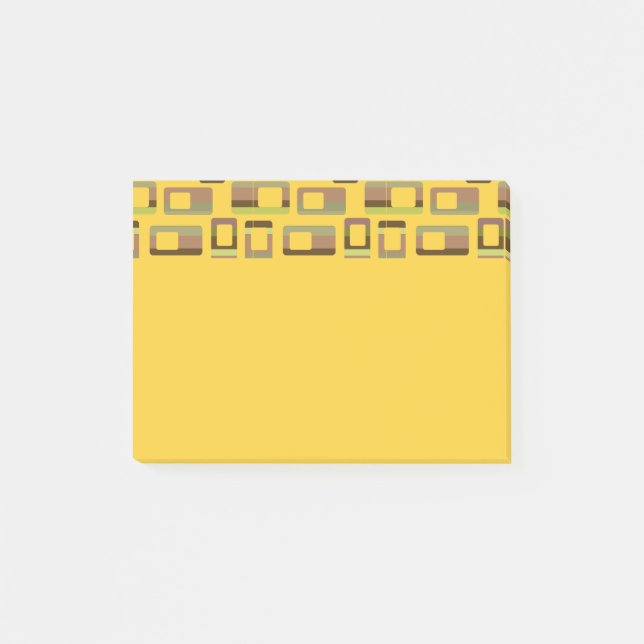 Gold Striped Rectangles  Post-it Notes (Front)