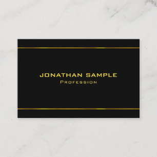 Gold Stripes Elegant Glamour Modern Black Template Business Card