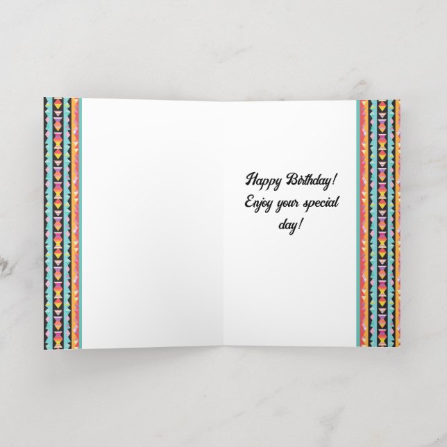 Gold stripes Pattern Foil Holiday Card (Inside Laydown)