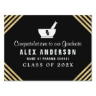gold stripes pharmacy graduation yard sign