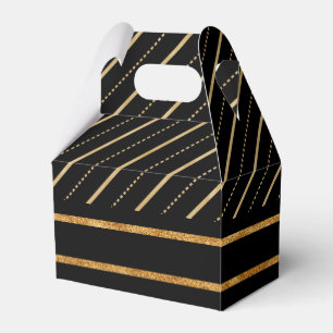 Gold Stripes w/Black Background Favour Box