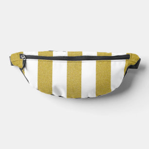 Gold Stripes, White Stripes, Striped Pattern Bum Bags