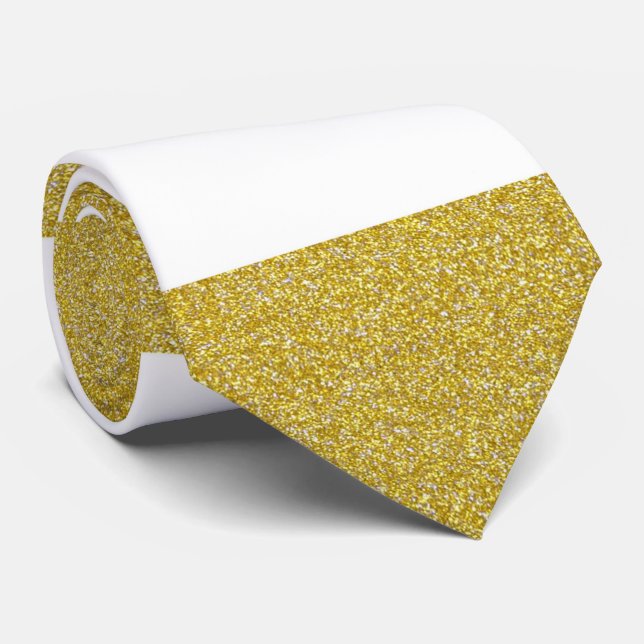 Gold Stripes, White Stripes, Striped Pattern Tie (Rolled)