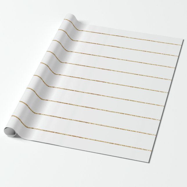 Gold Stripes Wrapping Paper (Unrolled)