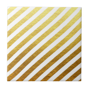 Gold Strips Ceramic Tile