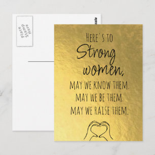 Gold Strong Women Motivational Postcard