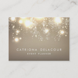 Gold Subtle Glitter Bokeh Business Card   Chubby