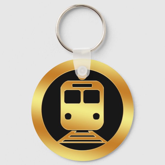 Gold Subway Train Symbol Key Ring (Front)
