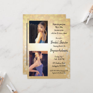 Gold Summer Lights Glam Bridal Shower Invitation