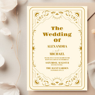 Gold Sun and Moon Tarot Card Wedding