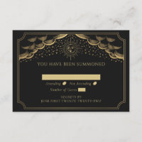 Gold Sun and Moon Tarot Card Wedding RSVP