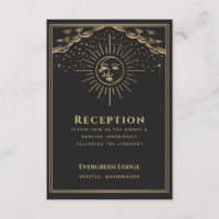 Gold Sun and Moon Tarot Reception Enclosure Card
