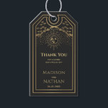 Gold Sun and Moon Tarot Wedding Thank You Gift Tags<br><div class="desc">Elegant and modern wedding design inspired by a tarot card. Design is not real foil. You can customise this further by clicking on the "PERSONALIZE" button. Matching Items in our shop for a complete party theme. For further questions please contact us at ThePaperieGarden@gmail.com.</div>