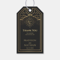 Gold Sun and Moon Tarot Wedding Thank You