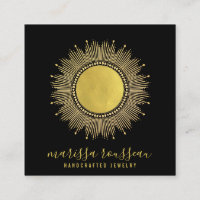 Gold Sun Faux Foil Mandala Black Jewellery Designe