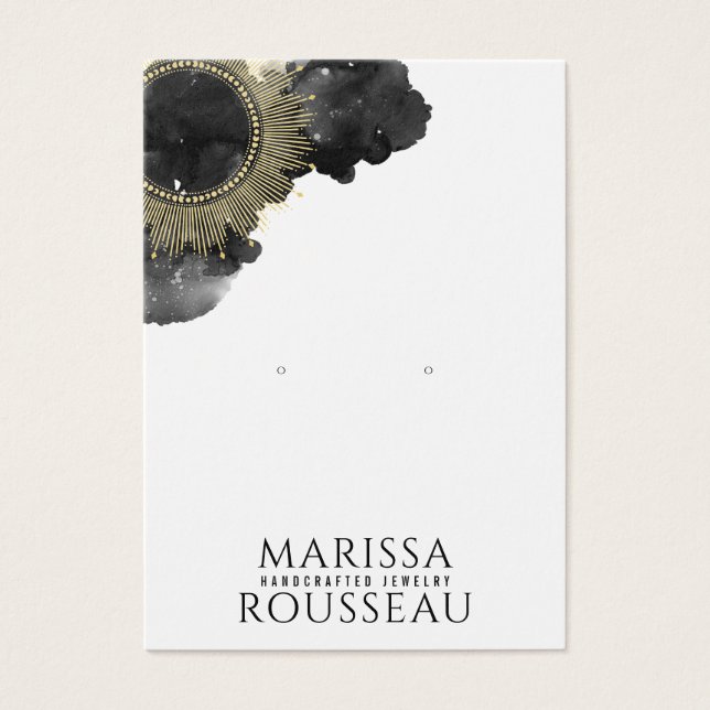 Gold Sun Faux Foil Mandala Earring Display Cards (Front)