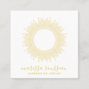 Gold Sun Faux Foil Mandala Jewellery Designer Square Business Card