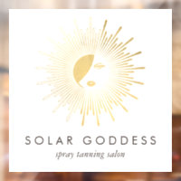 Gold Sun Goddess Girl Logo Spray Tanning Salon