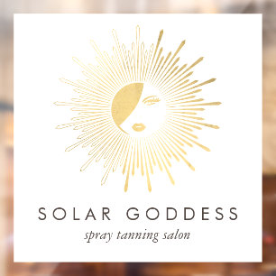 Gold Sun Goddess Girl Logo Spray Tanning Salon