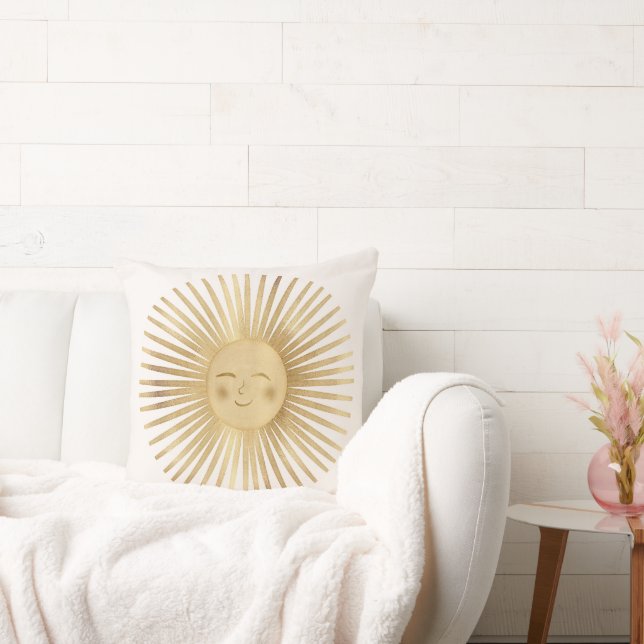 Gold Sun Happy Sunshine Cushion (Couch)