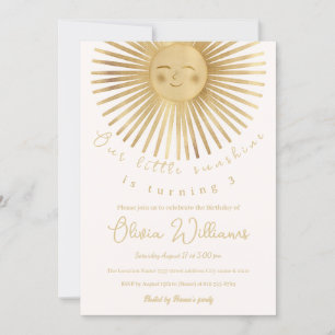 Gold Sun Happy Sunshine Invitation