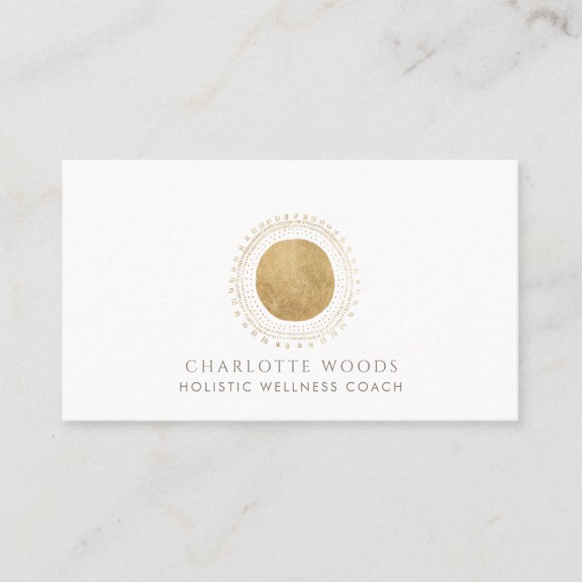 Gold Sun Holistic Wellness Coach Business Card (Front)