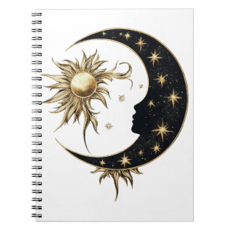Gold Sun & Moon Notebook