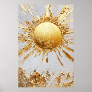 Gold sun painting poster