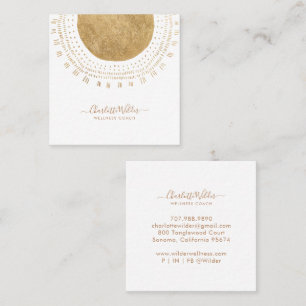 Gold Sun Wellness Coach Square Business Card