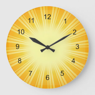 Gold Sunburst Design Wall Clock