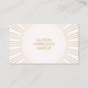 Gold Sunburst on Pink Makeup Artist Business Card