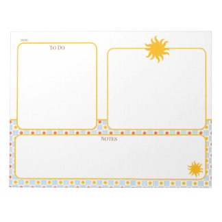 Gold Sunburst To Do Notes Planner Pad