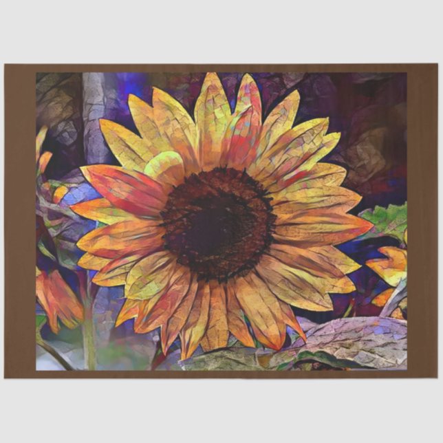 Gold Sunflower Elegant Collection Tissue Paper (Front)
