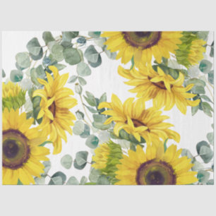 Gold Sunflower Eucalpytus Greenery Tissue Paper