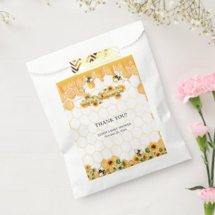 Gold Sunflower Honeycomb Honeybee Baby Shower Favour Bag