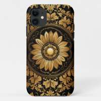 Gold Sunflower in Ornate Baroque