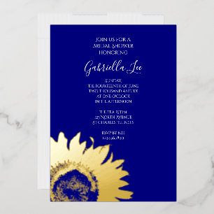 Gold Sunflower on Navy Blue Bridal Shower