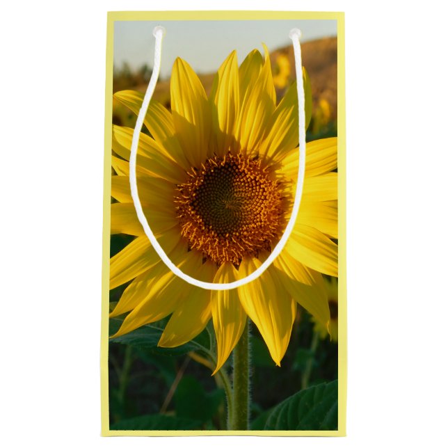 Gold Sunflower Small Gift Bag (Front)
