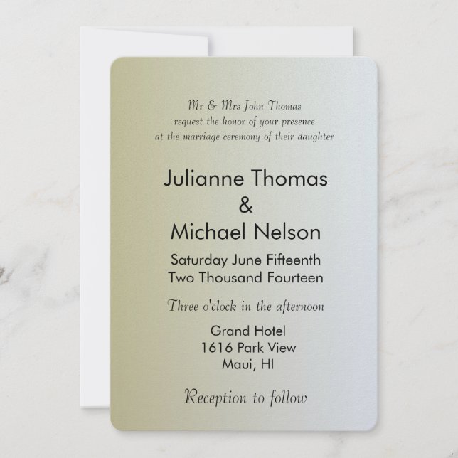 Gold Sunrise Invitation (Front)