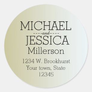 Gold Sunrise Personalised address Classic Round Sticker