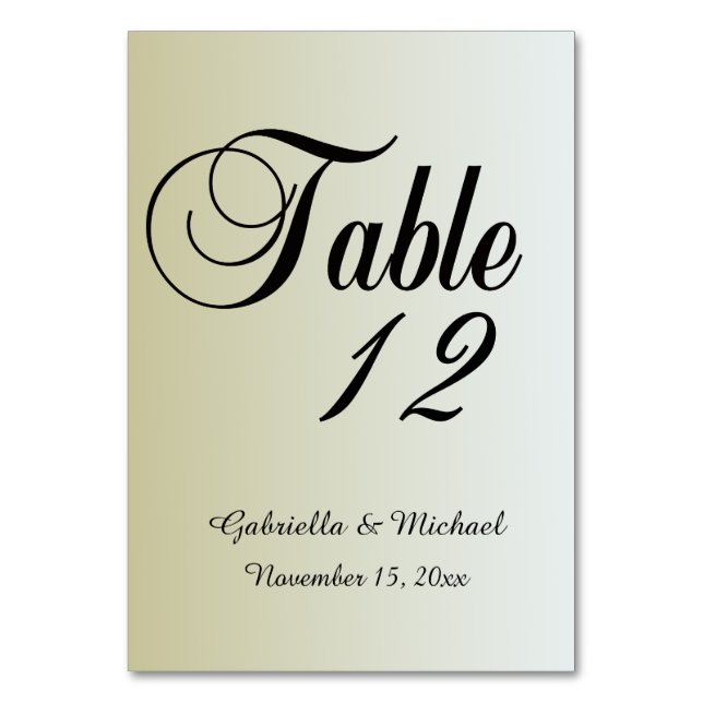 Gold Sunrise Table Number (Front)