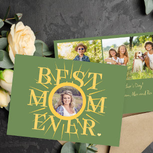 Gold sunshine mum multi photo Mother's Day card
