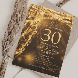 Gold Surprise 30th Birthday Party Invitation