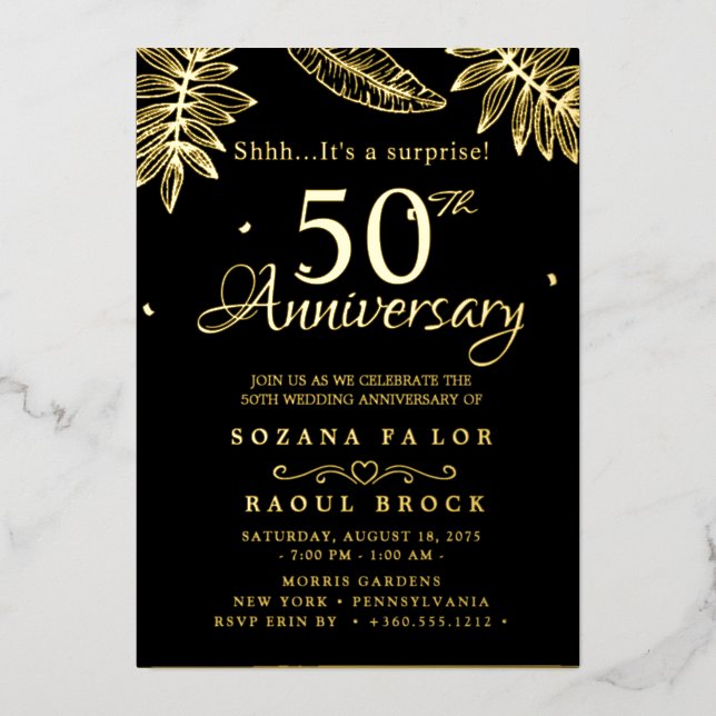 gold Surprise 50th Wedding Anniversary  (Front)