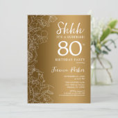 Gold Surprise 80th Birthday Invitation (Standing Front)