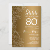 Gold Surprise 80th Birthday Invitation (Front)