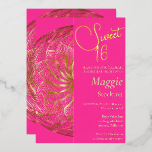 Gold Sweet 16 Invitation