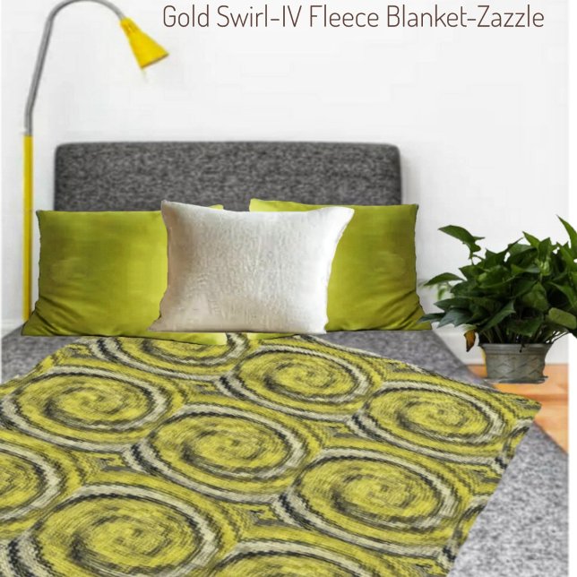Gold Swirl-IV Fleece Blanket (Creator Uploaded)