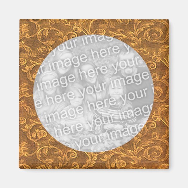 Gold Swirl Photo Magnet Template (Front)
