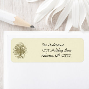 Gold Swirl Tree Labels